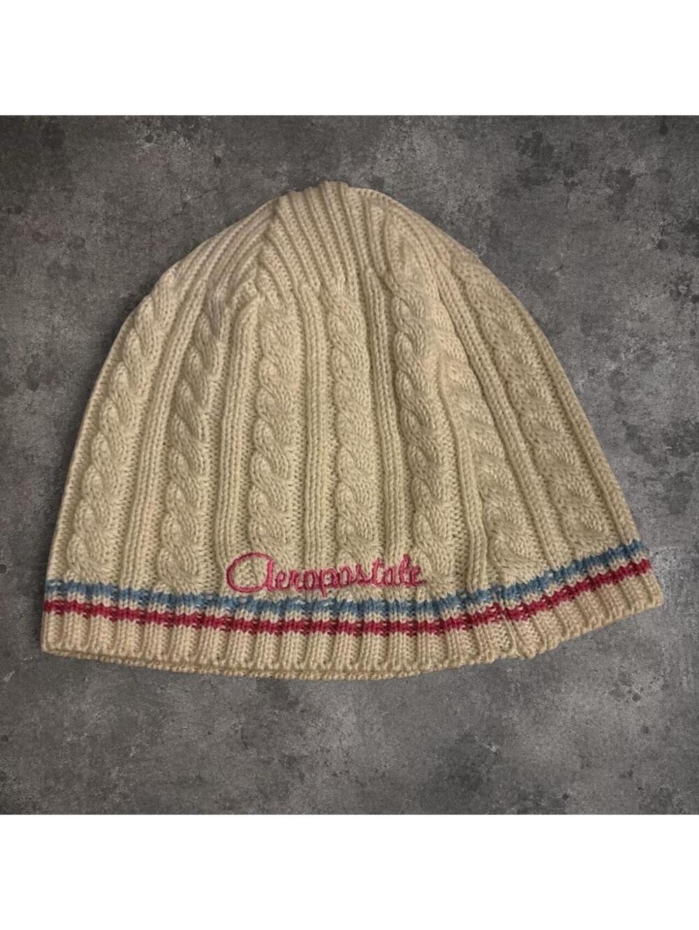 Aeropostale Women's Cream and Tan Hat